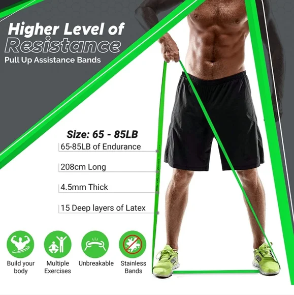 Physix Pull Up Assistance Bands - Looped Resistance Bands, Workout Rubber Bands - Picture 6 of 8